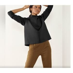 Aday LIke A Boss Capsule Style Boxy Scuba Feel Mock Neck Long Sleeve Top Small